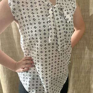 White and black blouse